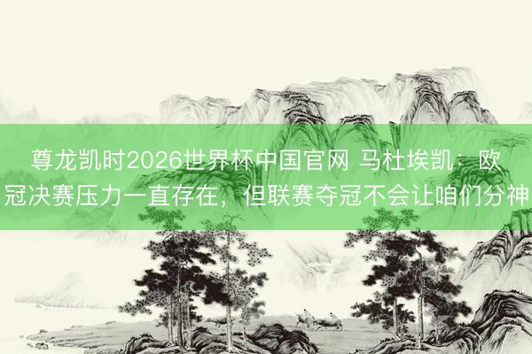 尊龙凯时2026世界杯中国官网 马杜埃凯：欧冠决赛压力一直存在，但联赛夺冠不会让咱们分神
