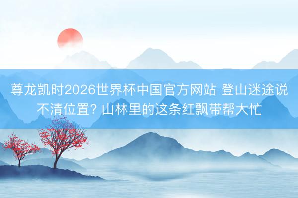 尊龙凯时2026世界杯中国官方网站 登山迷途说不清位置? 山林里的这条红飘带帮大忙