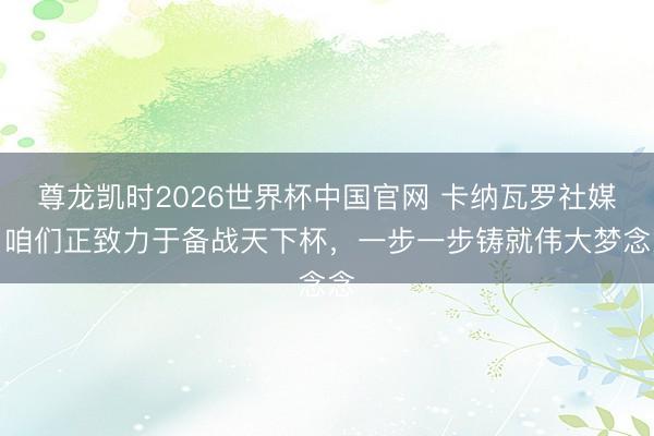 尊龙凯时2026世界杯中国官网 卡纳瓦罗社媒:咱们正致力于备战天下杯,一步一步铸就伟大梦念念