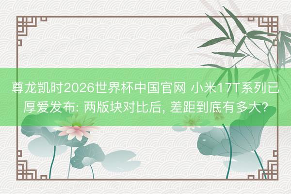 尊龙凯时2026世界杯中国官网 小米17T系列已厚爱发布: 两版块对比后， 差距到底有多大?