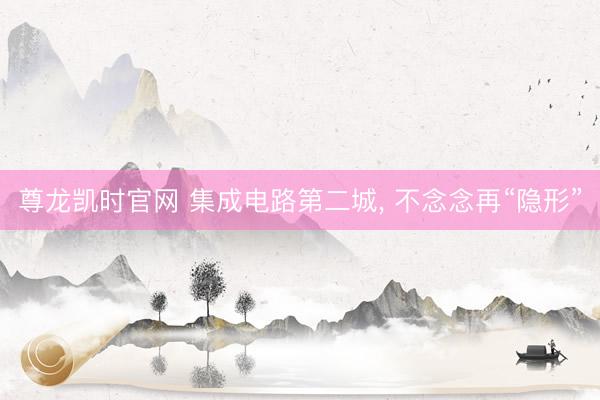 尊龙凯时官网 集成电路第二城， 不念念再“隐形”