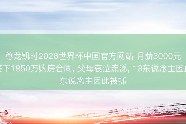 尊龙凯时2026世界杯中国官方网站 月薪3000元小伙签下1850万购房合同， 父母哀泣流涕， 13东说念主因此被抓