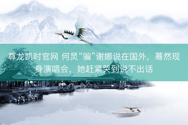 尊龙凯时官网 何炅“骗”谢娜说在国外，蓦然现身演唱会，她赶紧哭到说不出话
