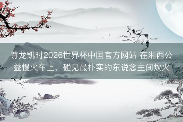尊龙凯时2026世界杯中国官方网站 在湘西公益慢火车上，碰见最朴实的东说念主间炊火