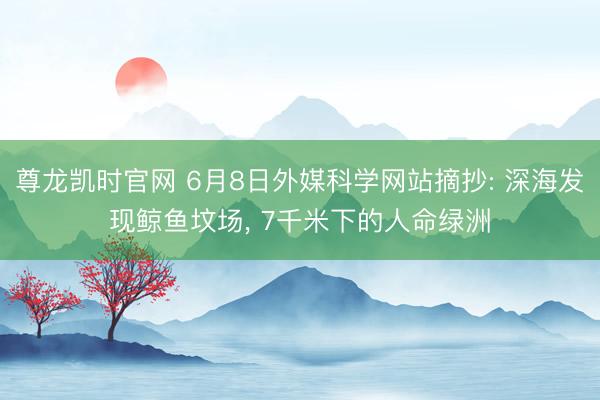 尊龙凯时官网 6月8日外媒科学网站摘抄: 深海发现鲸鱼坟场， 7千米下的人命绿洲