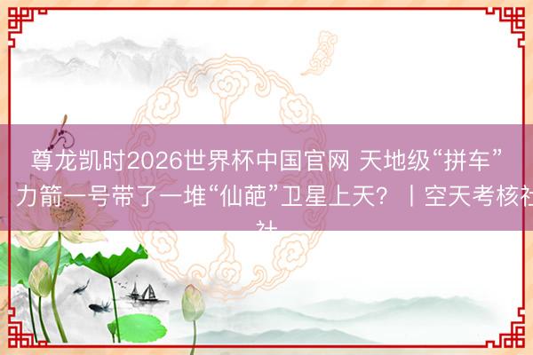 尊龙凯时2026世界杯中国官网 天地级“拼车”！力箭一号带了一堆“仙葩”卫星上天？丨空天考核社