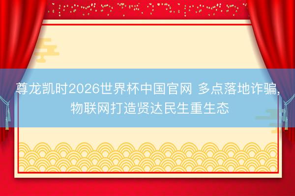 尊龙凯时2026世界杯中国官网 多点落地诈骗， 物联网打造贤达民生重生态
