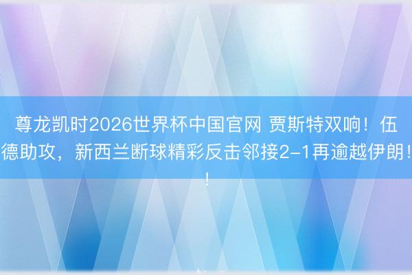 尊龙凯时2026世界杯中国官网 贾斯特双响！伍德助攻，新西兰断球精彩反击邻接2-1再逾越伊朗！