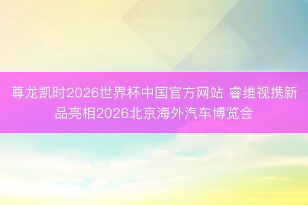 尊龙凯时2026世界杯中国官方网站 睿维视携新品亮相2026北京海外汽车博览会
